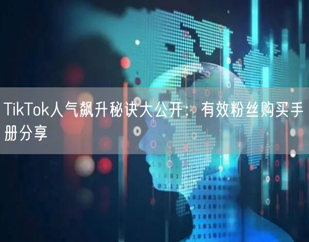 TikTok人气飙升秘诀大公开：有效粉丝购买手册分享