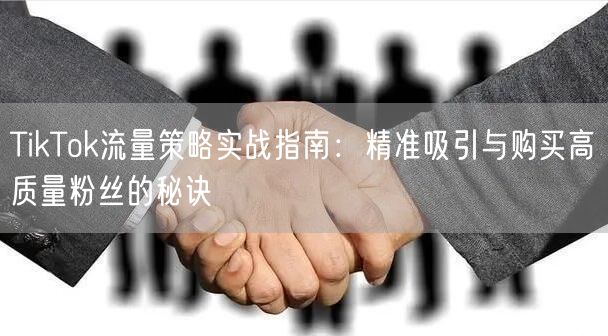 TikTok流量策略实战指南：精准吸引与购买高质量粉丝的秘诀