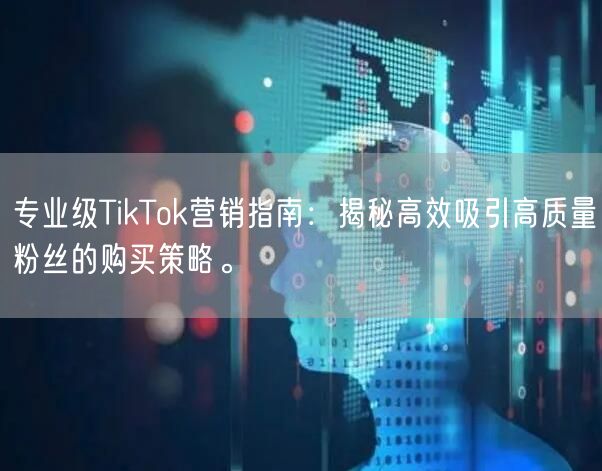 专业级TikTok营销指南：揭秘高效吸引高质量粉丝的购买策略。