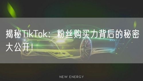 揭秘TikTok：粉丝购买力背后的秘密大公开！
