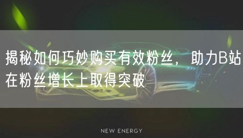 揭秘如何巧妙购买有效粉丝，助力B站在粉丝增长上取得突破