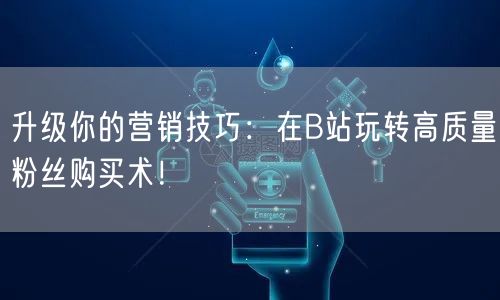 升级你的营销技巧：在B站玩转高质量粉丝购买术！