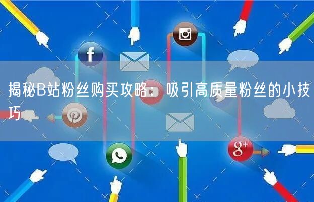 揭秘B站粉丝购买攻略：吸引高质量粉丝的小技巧