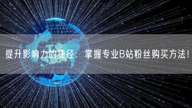提升影响力的捷径：掌握专业B站粉丝购买方法！