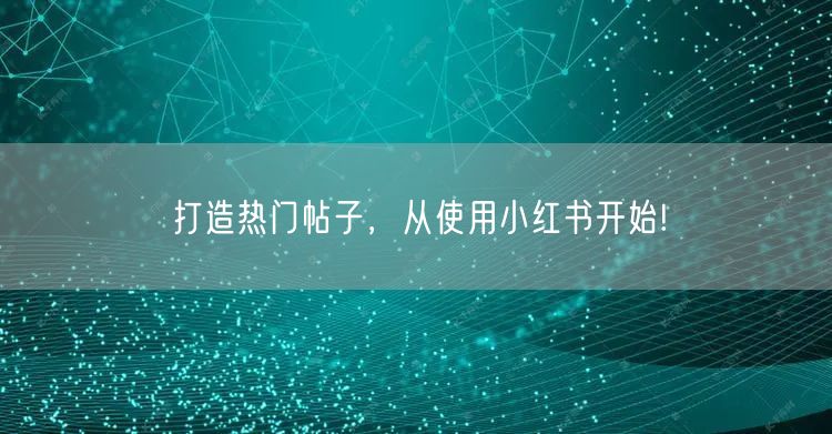 打造热门帖子，从使用小红书开始!