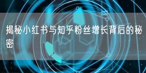揭秘小红书与知乎粉丝增长背后的秘密