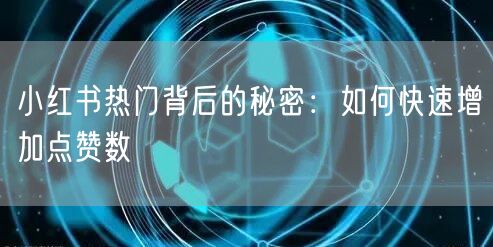 小红书热门背后的秘密：如何快速增加点赞数