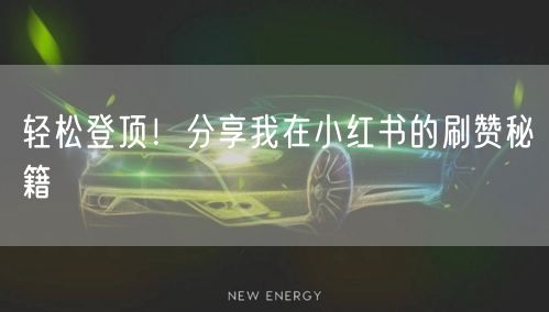 轻松登顶！分享我在小红书的刷赞秘籍